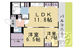 京都地下鉄東西線 椥辻駅 徒歩6分の賃貸マンション 1階2LDKの間取り