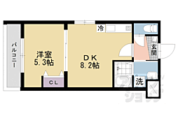 仮称）ＣＵＯＲＥ城陽 2階1DKの間取り