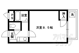 エスポワール桃山 2階1Kの間取り