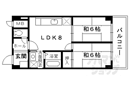 ＫＧビル 4階2DKの間取り
