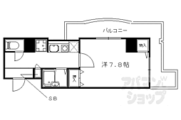 京都地下鉄東西線 椥辻駅 徒歩3分の賃貸マンション 10階1Kの間取り