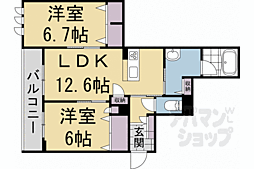 シャーメゾン アオハウオリ 2LDKの間取図画像