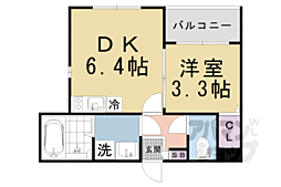 京都地下鉄東西線 東野駅 徒歩8分の賃貸アパート 1階1DKの間取り