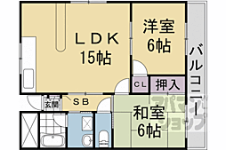 プルネードマキシマ 101 1階2LDKの間取り