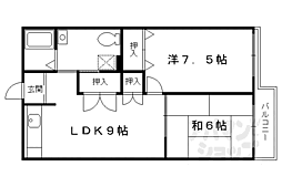 阪急京都本線 東向日駅 徒歩8分の賃貸アパート 2階2LDKの間取り