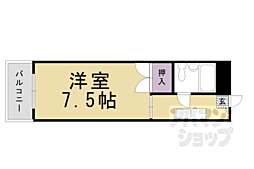 ポアール墨染 1階1Kの間取り