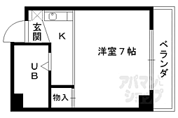 スイトピー桃山 1Kの間取図画像