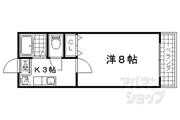京都地下鉄東西線 椥辻駅 徒歩7分の賃貸アパート 1階1Kの間取り