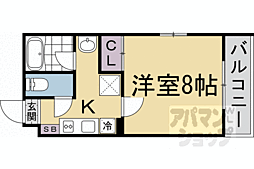 ＢｕｒｉｌｌｉａＣｏｕｒｔ龍谷大前 5階1Kの間取り