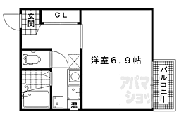 ラ・シャンブル 3階1Kの間取り