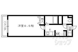 阪急京都本線 長岡天神駅 徒歩5分の賃貸マンション 1階1Kの間取り