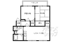 グランシャリオＦ棟 1階2LDKの間取り