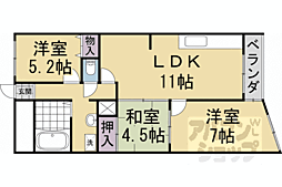 阪急京都本線 西向日駅 徒歩8分の賃貸マンション 2階3LDKの間取り