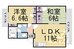 フェニックス・ヴィラI 2階2LDKの間取り