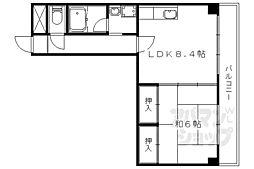 京都地下鉄東西線 椥辻駅 徒歩17分の賃貸マンション 6階1LDKの間取り