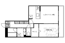 エーデルハイム東香園II番館 2階1LDKの間取り