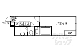 レオパレス五箇庄 103 1階1Kの間取り