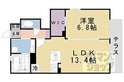JR東海道・山陽本線 山科駅 徒歩9分の賃貸アパート 1階1LDKの間取り