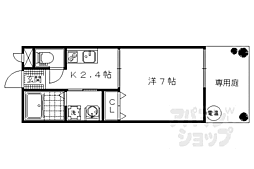 京都地下鉄東西線 椥辻駅 徒歩6分の賃貸アパート 1階1Kの間取り