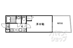 JR東海道・山陽本線 山科駅 徒歩10分の賃貸アパート 1階1Kの間取り