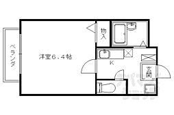 阪急京都本線 長岡天神駅 徒歩4分の賃貸マンション 3階1Kの間取り