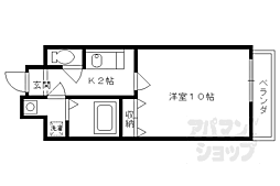 アウローラ 3階1Kの間取り