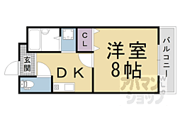 阪急京都本線 西向日駅 徒歩14分の賃貸マンション 3階1DKの間取り