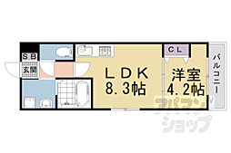 ＣＲＥＤＯＲ伏見丹波橋 5階1LDKの間取り