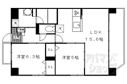 プライマリーレジデンス宇治黄檗 1階2LDKの間取り