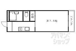 京都地下鉄東西線 小野駅 徒歩7分の賃貸マンション 2階1Kの間取り
