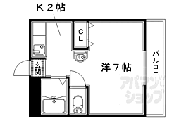 セントーサ 3階ワンルームの間取り