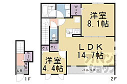 伏水庵 2階2LDKの間取り