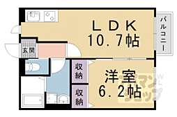 京都地下鉄東西線 東野駅 徒歩5分の賃貸アパート 2階1LDKの間取り