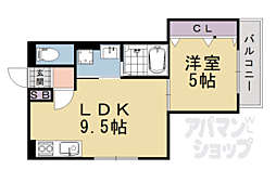阪急京都本線 西山天王山駅 徒歩10分の賃貸アパート 1階1LDKの間取り