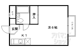 セリバテール若宮 1階1Kの間取り