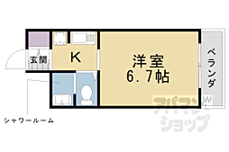 阪急京都本線 東向日駅 徒歩5分の賃貸マンション 3階1Kの間取り