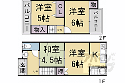 桃山町丹後貸家 1 4Kの間取り