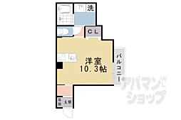 京都地下鉄東西線 椥辻駅 徒歩5分の賃貸アパート 3階ワンルームの間取り