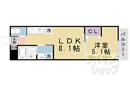 京都地下鉄東西線 椥辻駅 徒歩5分の賃貸アパート 2階1LDKの間取り