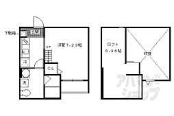 アコード丹波橋 1階1Kの間取り