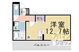 阪急京都本線 東向日駅 徒歩3分の賃貸アパート 3階ワンルームの間取り