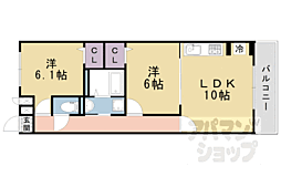ソレイユ 2階2LDKの間取り