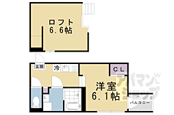 京都地下鉄東西線 椥辻駅 徒歩6分の賃貸アパート 1階1Kの間取り