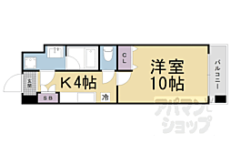 JR東海道・山陽本線 山科駅 徒歩7分の賃貸マンション 10階1Kの間取り