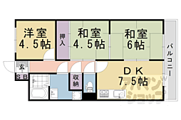 阪急京都本線 西向日駅 徒歩5分の賃貸マンション 1階3DKの間取り
