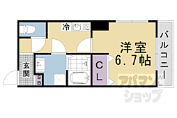 兼六荘 1Kの間取図画像