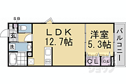 ココングランジュール伏見黒茶屋町 1LDKの間取図画像