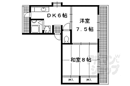 稲荷マンション 2DKの間取図画像