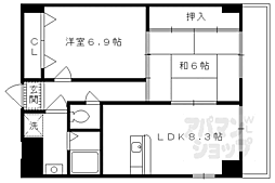 コスモスフローラダイゴ 2DKの間取図画像
