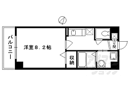 グランツェントB 1Kの間取図画像